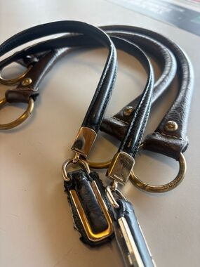 TWO Pairs of COACH - Branded Leather Handbag Handles